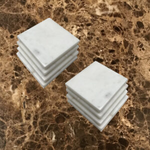 square white marble coasters