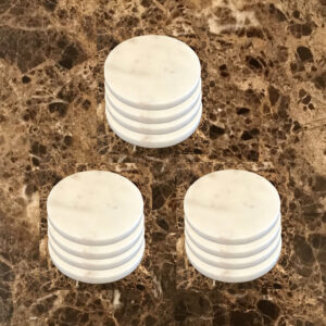 white marble coaster set